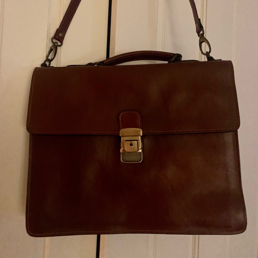 Old Angler leather  briefcase